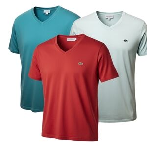 Lacoste Men's Lightweight Pima Cotton V-Neck T-Shirt size 2X